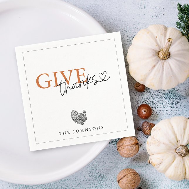 Give Thanks Season Turkey Paper Napkin (Give Thanks Season Turkey Paper Napkins)