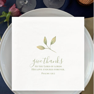 Give Thanks Simple Elegant Watercolor Thanksgiving Napkin