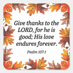 Give Thanks Square Sticker
