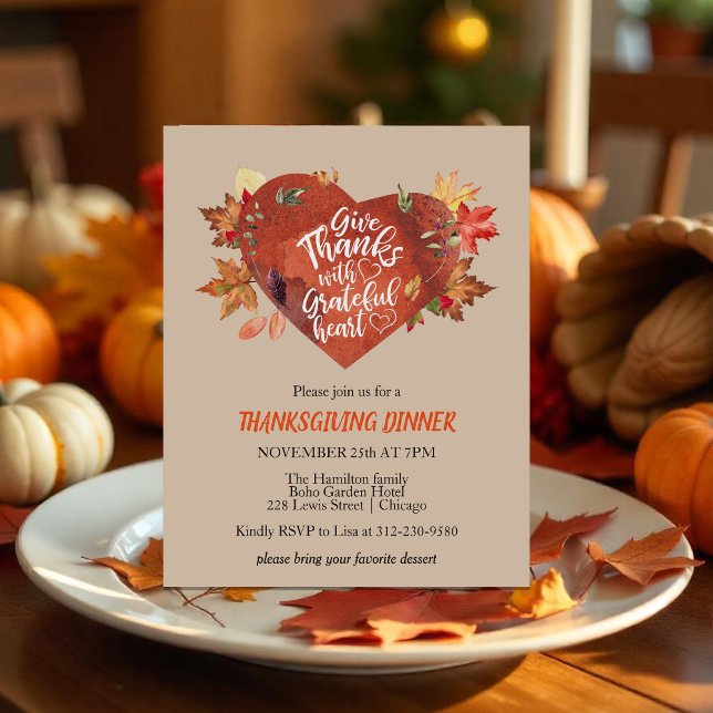 Give Thanks Thanksgiving Budget Invitation  (Creator Uploaded)