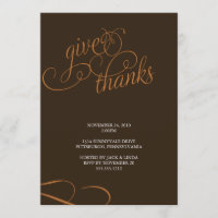 give thanks {thanksgiving dinner invitation}