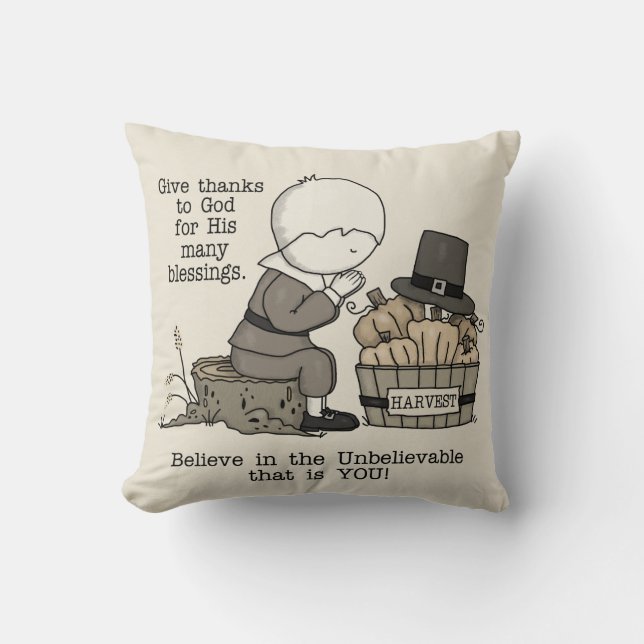 Give Thanks Throw Pillow (Front)