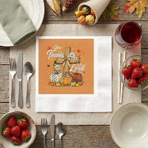 Give Thanks to The Lord Autumn Fall Season Napkin