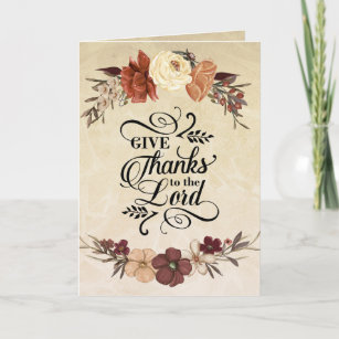 Give Thanks to the Lord Bible Verse Thanksgiving  Card