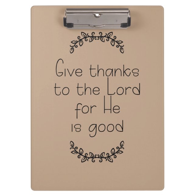 Give Thanks to the Lord Brown Clipboard (Front)