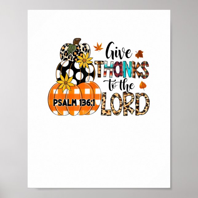 GIVE-THANKS TO THE LORD Christian Thanksgiving Hol Poster (Front)