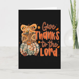 Give Thanks To The Lord Fall Christian Cross Coque Card