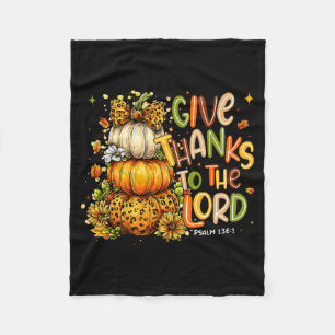 Give Thanks To The Lord Fall Christian Cross Coque Fleece Blanket