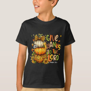 Give Thanks To The Lord Fall Christian Cross Coque T-Shirt