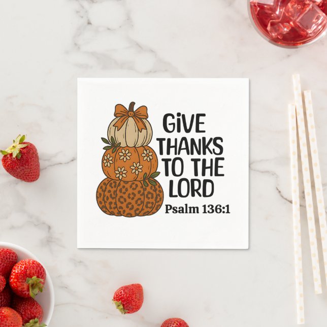 Give Thanks to the Lord Fall  Napkin (Insitu)