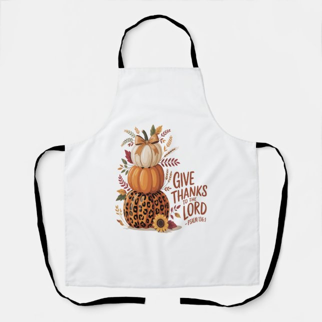 Give Thanks to the Lord,fall Pumpkin Apron (Front)