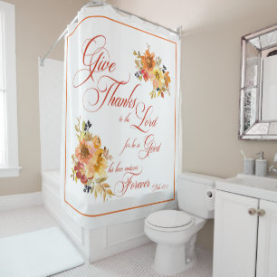 Give Thanks to the Lord fall watercolor floral  Sh