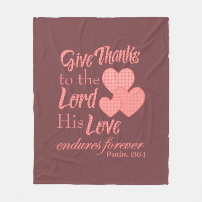 Give Thanks to the Lord Fleece Blanket (Front)