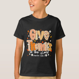 Give Thanks To The Lord Lace Christian Fall Autumn T-Shirt