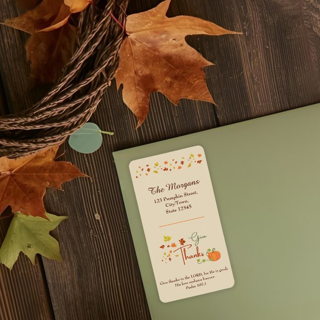 Give Thanks to the Lord | Psalm 107:1 Bible Verse Label (Creator Uploaded)
