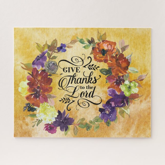Give Thanks to the Lord, Thanksgiving Jigsaw Puzzle (Horizontal)