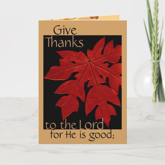 Give Thanks to the Lord Thanksgiving Prayer Card (Front)