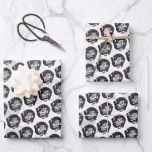 Give Thanks Turkey Thanksgiving Vintage Wrapping Paper Sheet