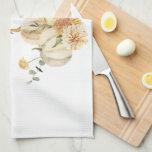 Give Thanks Watercolor Pumpkin Kitchen Towel<br><div class="desc">Best Gift For Your Friends And Family,  Personalized Thanksgiving Text With Autumn Colours. Happy Thanksgiving With Watercolor Pumpkins With Flowers . Ideas for decorate you home on Thanksgiving</div>