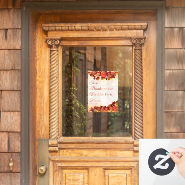 Give Thanks Window Cling (Home Door)