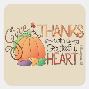 Give Thanks with a grateful heart words sticker