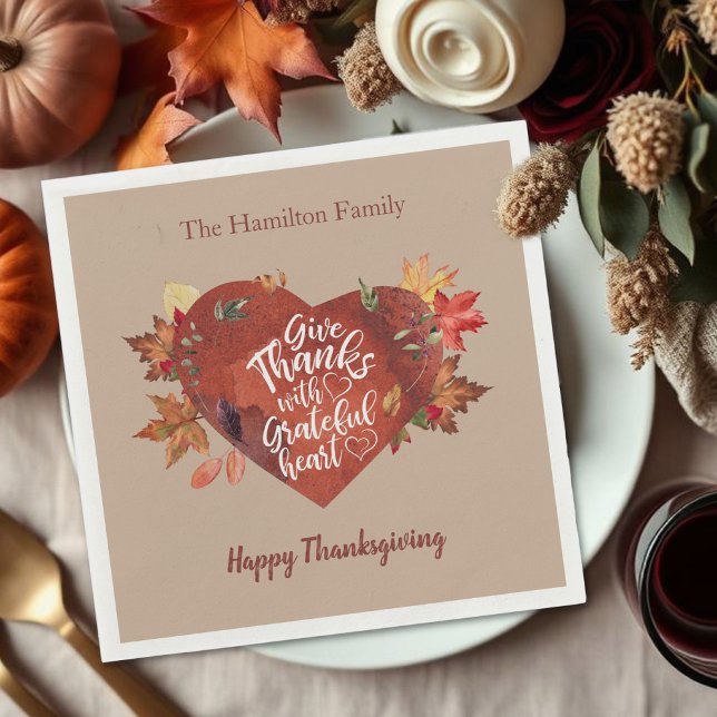 Give Thanks With Grateful Thanksgiving Napkins (Creator Uploaded)