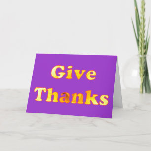 Give thanks, word art with yellow lily, cards