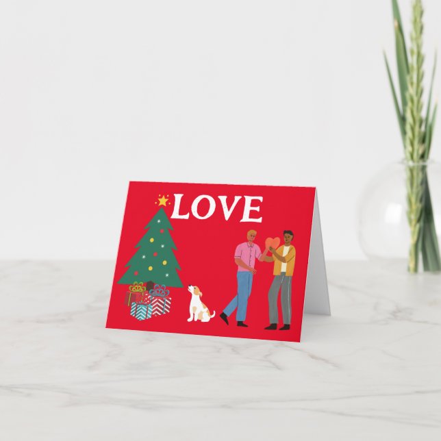 GIVE THE GIFT OF LOVE  MR AND MR CHRISTMAS CARD  (Front)