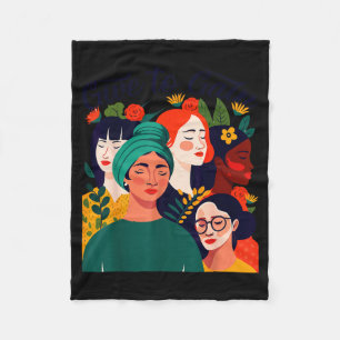 Give to gain international women's day 2026 flower fleece blanket