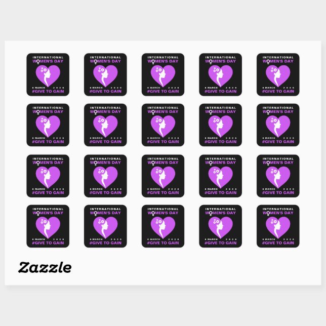 Give To Gain International Women's Day 2026 Square Sticker (Sheet)