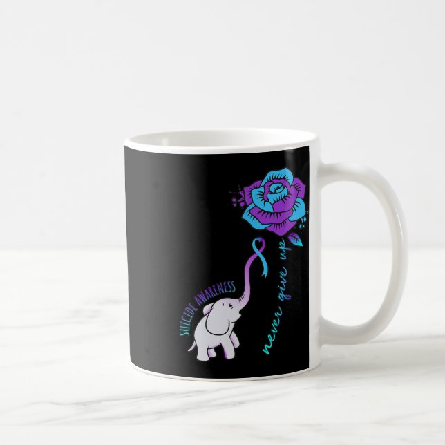 Give Up Happy Suicide Awareness Support Graphic  Coffee Mug (Right)