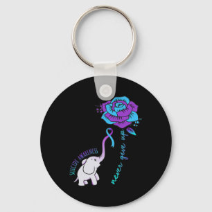 Give Up Happy Suicide Awareness Support Graphic Keychain