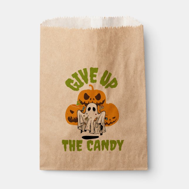 Give Up The Candy Halloween Favour Bag (Front)