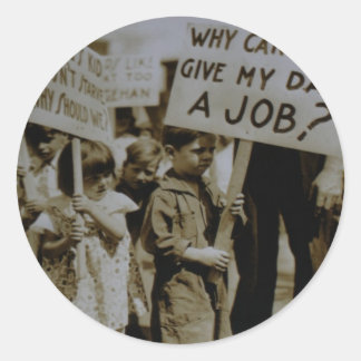 Give Us Jobs Depression Era Sticker