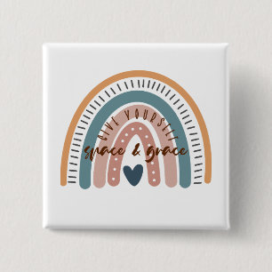 Give Yourself Space and Grace Affirmation 2 Inch Square Button