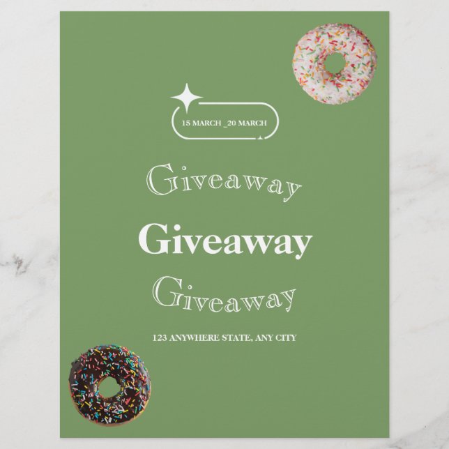 Giveaway Flyer, Social Media Giveaway Poster Flyer (Front)