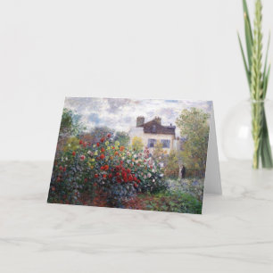 Giverny Garden with Dahlias by Claude Monet Card