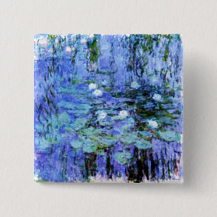 giverny lily pond by the master Monet 2 Inch Square Button