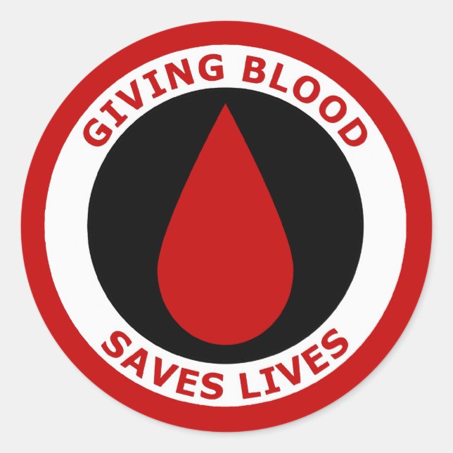 Giving Blood Saves Lives Classic Round Sticker (Front)