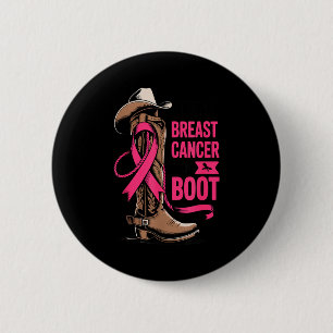 Giving Breast Cancer The Boot Cowboy Design 2 Inch Round Button