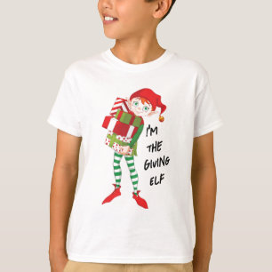 Giving Elf Basic Kid’s Unisex Holiday Elf T-Shirt