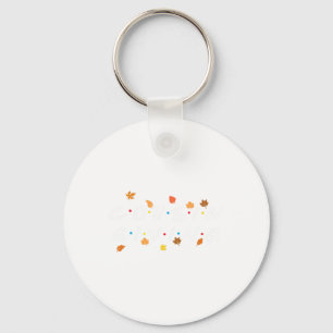 Giving Fall Leaves Turkey Thanksgiving Family Matc Keychain