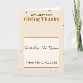 Giving Thanks Autumn Leaves Thanksgiving Card
