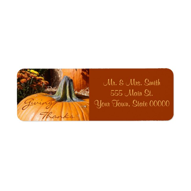 Giving Thanks Thanksgiving Label (Front)