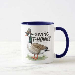 Giving Thonks Thanksgiving Goose Mug