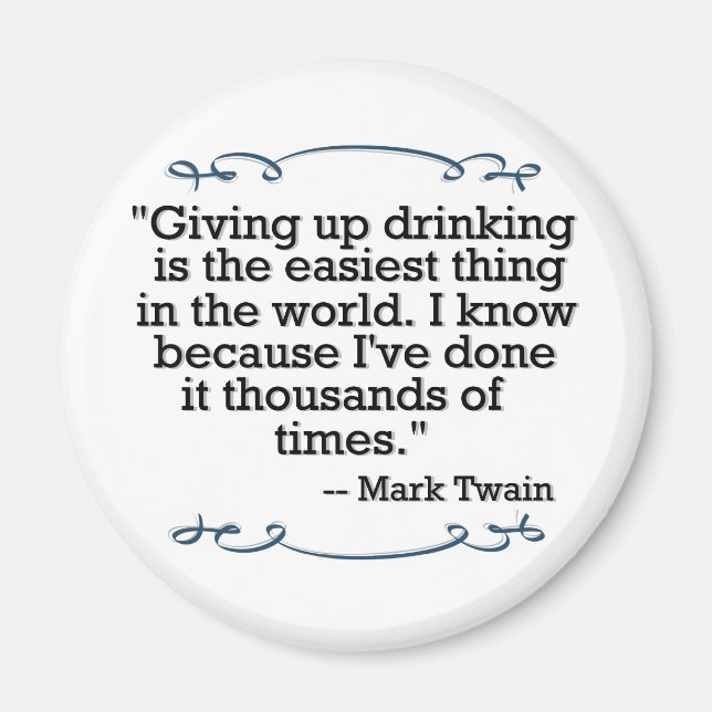 Giving up drinking magnet (Front)
