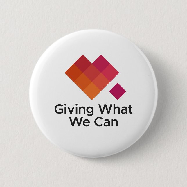 Giving What We Can Logo Centred 2 Inch Round Button (Front)