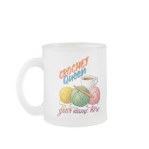 Tasse personnalisée Reine du Crochet - Nom personn