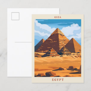 Giza Egypt Elegant Vintage Travel Postcard