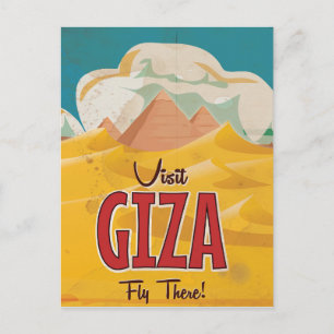 Giza, Egypt Vintage Travel Poster Postcard